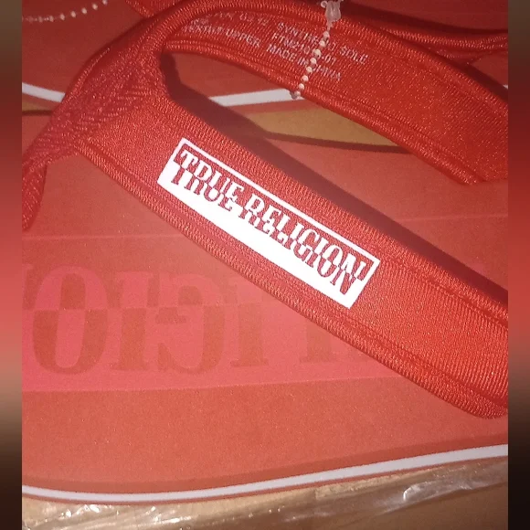 True Religion Red Flip Flops - Picture 4 of 7